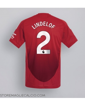 Manchester United Victor Lindelof #2 Maglia Gara Casa Repliche 2024-25 Maniche Corte